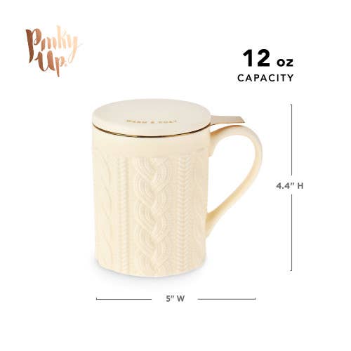 Annette™ 3D Ceramic "Knitted" Tea Mug w/ Infuser