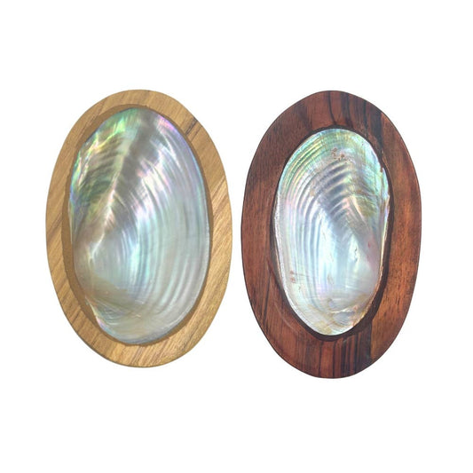 Wooden Shell Enlayed Trinket Dish